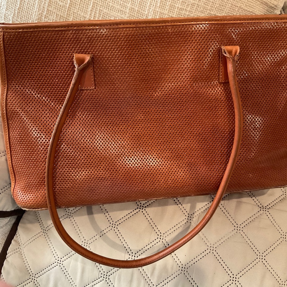 LARGE  VINTAGE MONSAC CARAMEL HANDBAG TOTE SALE!